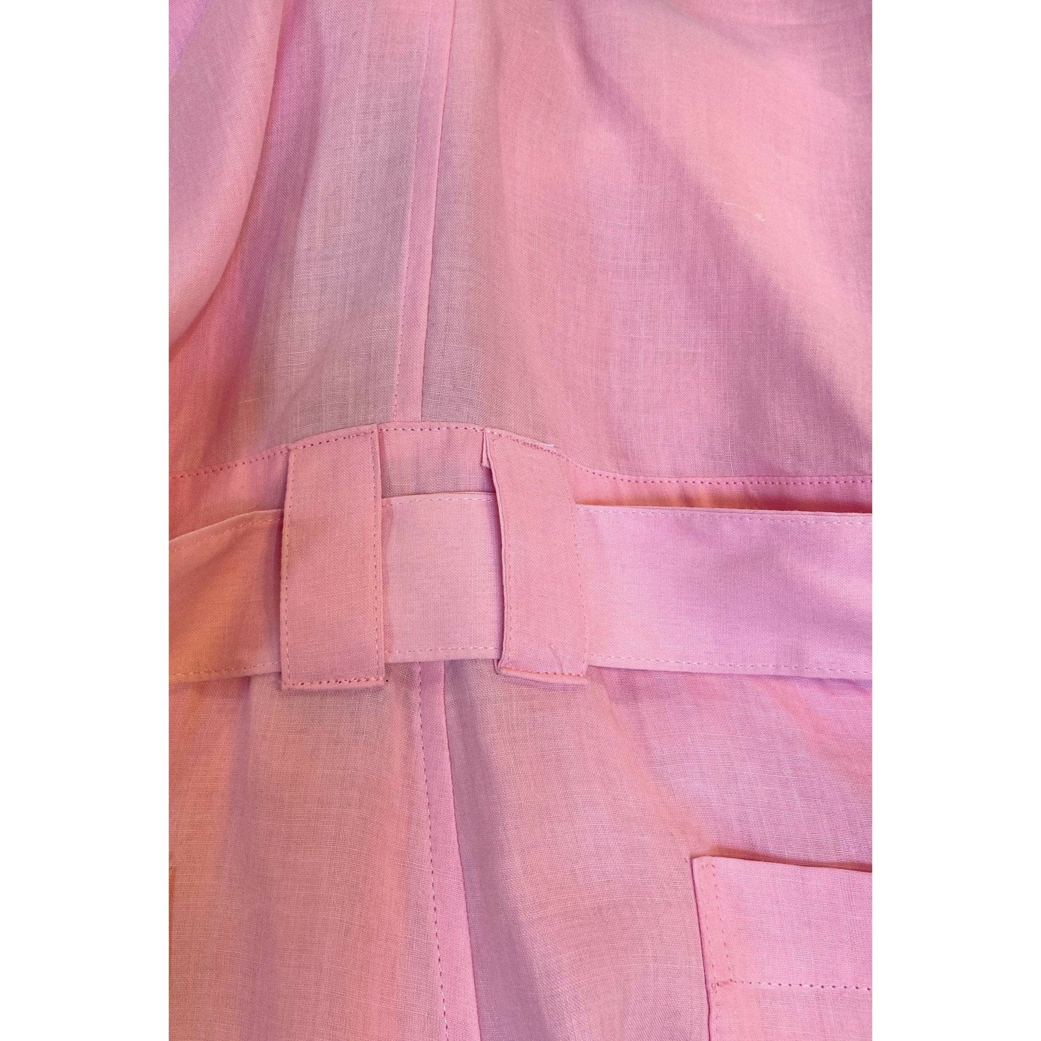 Shorts Junya Watanabe Short Overalls - Pink Linen Dungarees Rosy Brown