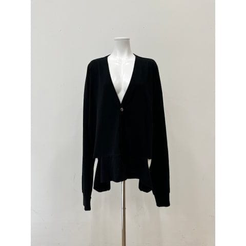 Sweater Undercover SS24 Cutout Cardigan - Black Cotton V-Neck Black