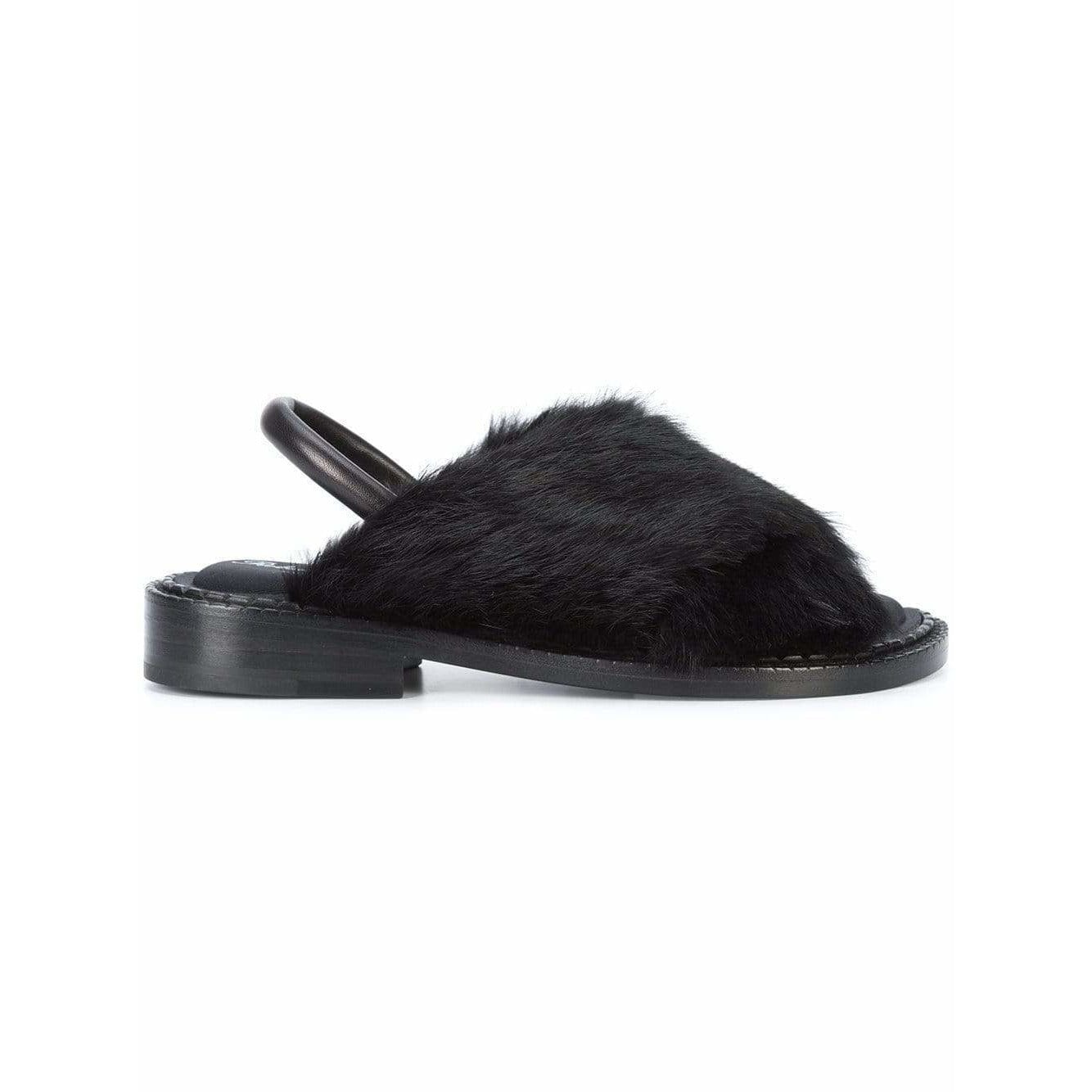 Shoes Clergerie Fur Sandals White Smoke