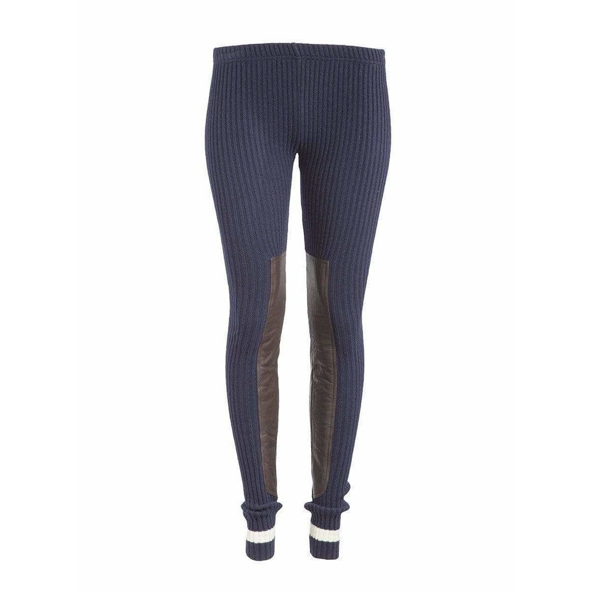 Womens Pants UNDERCOVER Vintage Panel Leggings - Navy Wool Ribbed Dark Slate Gray